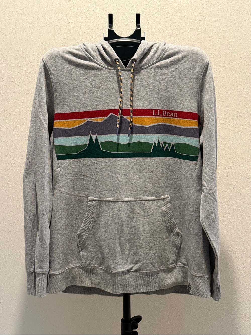 L. L. Bean Cozy Camp Women’s Mountain Graphic Pullover Hoodie Sweatshirt Gray XL
